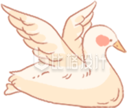 黄色手绘风鸭子插画
