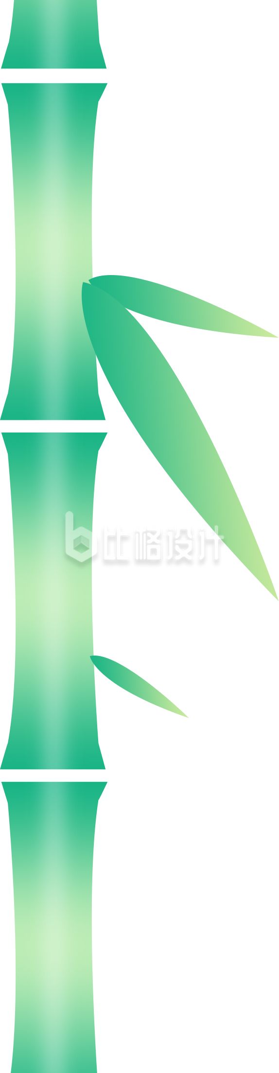 绿色手绘风竹叶插画