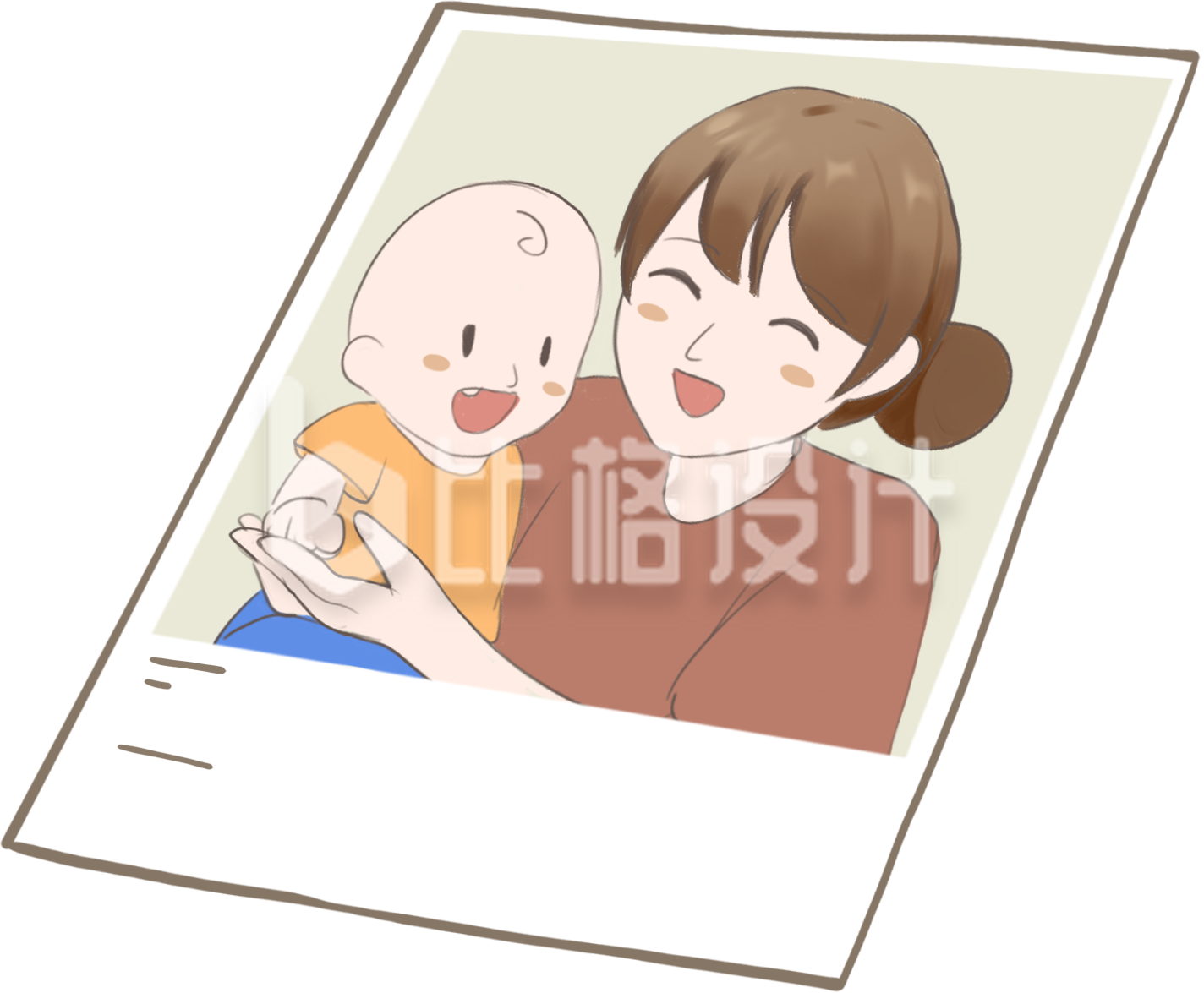 黄色手绘风母亲节插画