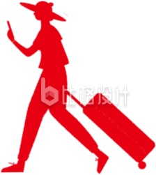 红色简约风人物旅游出行春运插画
