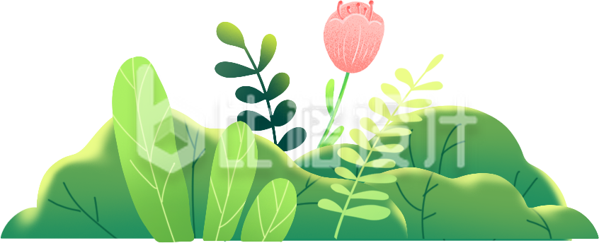 绿色手绘风草丛插画