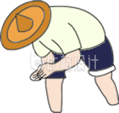 黄色手绘风农民插画