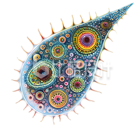 黄色手绘风细胞生物插画