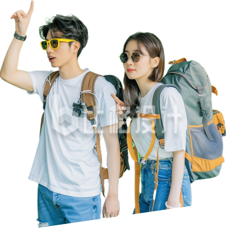 一对情侣外出旅游
