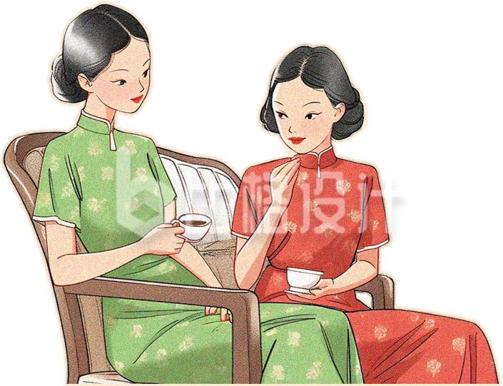 旗袍美少女手绘