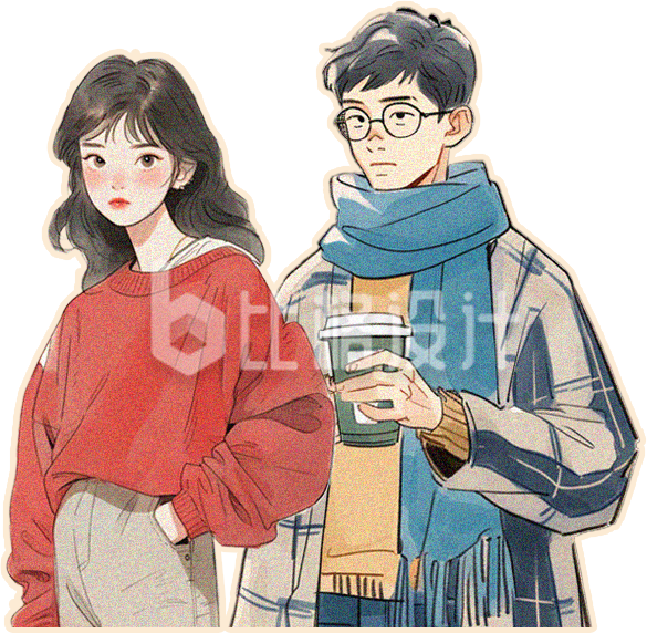 青年人物手绘