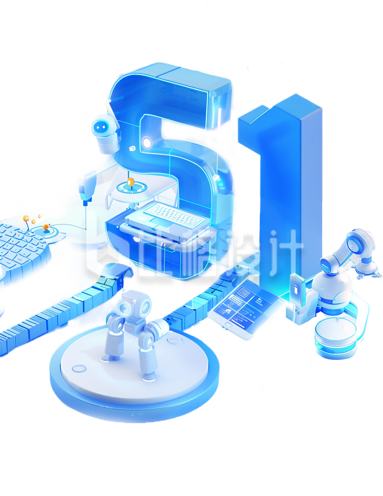 等距3d五一创意设计科技元素