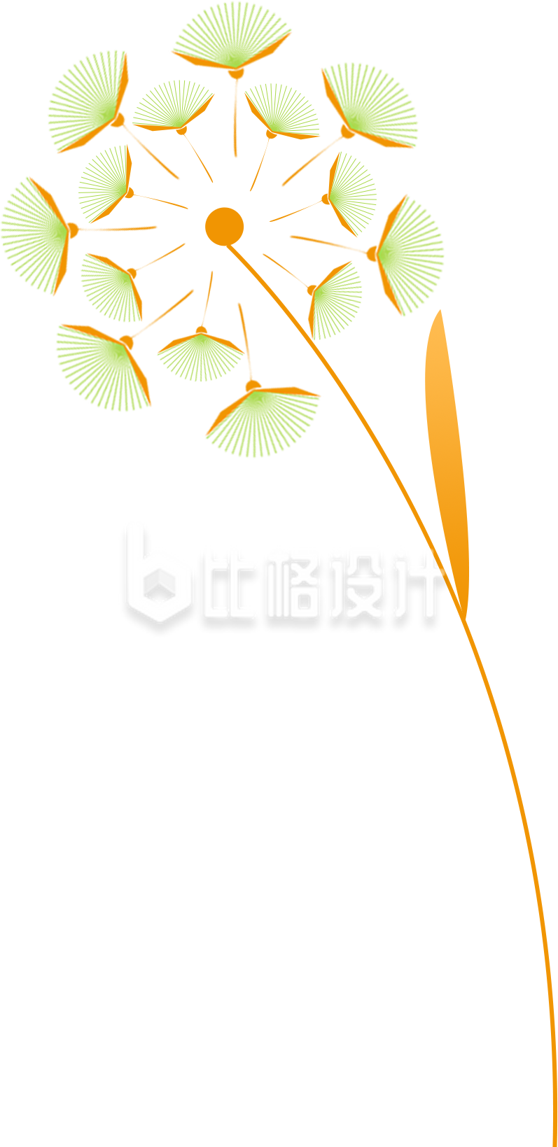 绿色手绘风插画植物