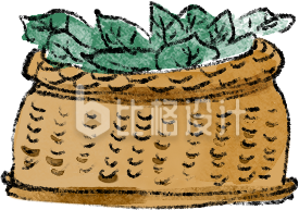 黄色手绘风茶叶插画