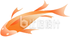 橙色手绘风小鱼插画