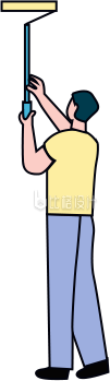 黄色手绘风男生插画