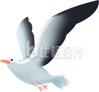 灰色海鸥插画