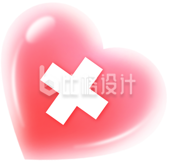粉色红十字爱心