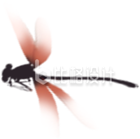 红色手绘风蜻蜓插画夏至立夏