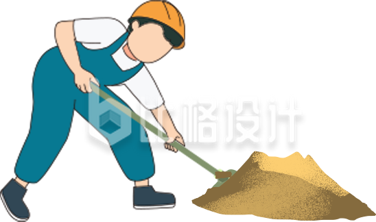 蓝色手绘风男生插画