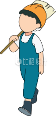 蓝色手绘风男生插画