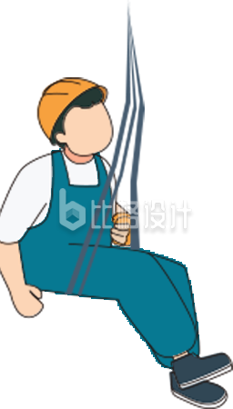 蓝色手绘风男生插画