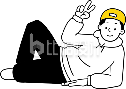 黑色线条简约男生插画
