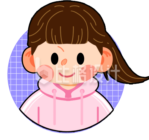 紫色可爱女孩插画