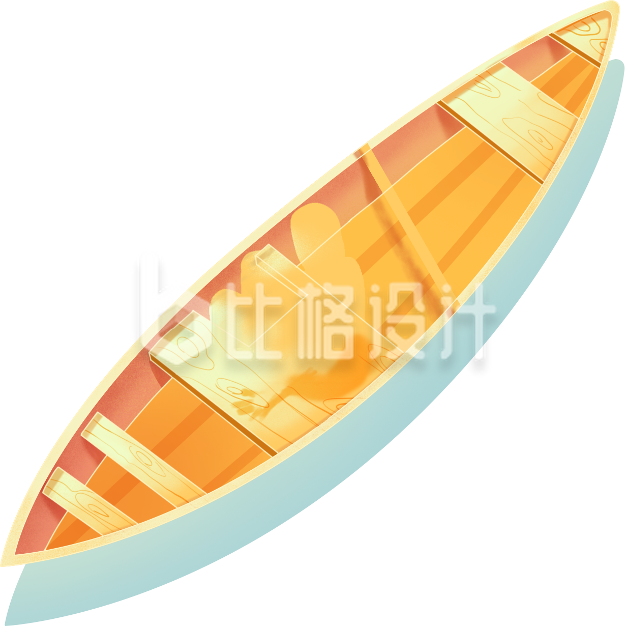 黄色手绘风船只插画
