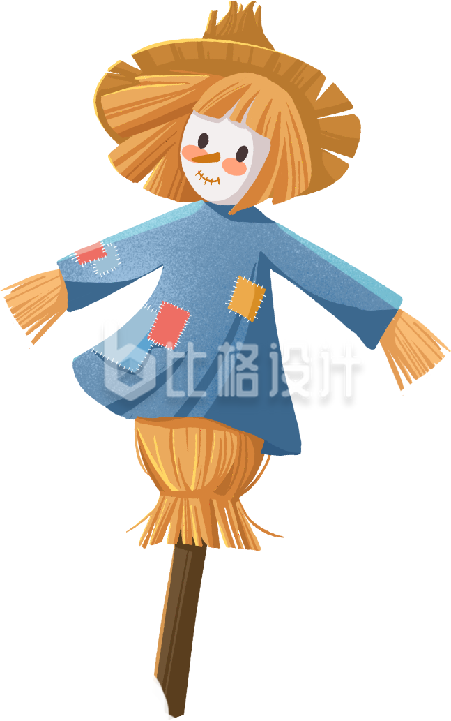 黄色稻草人插画