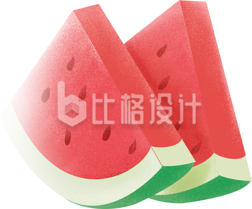 红色手绘风西瓜插画