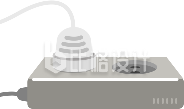 插座电线手绘用电