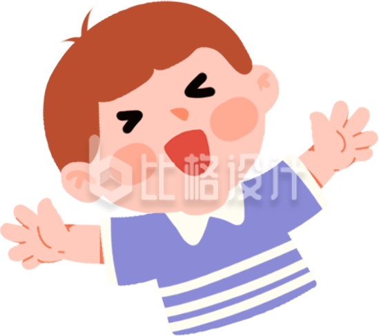 紫色手绘风男孩插画
