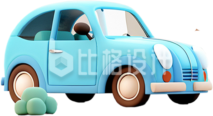 汽车出行3D手绘