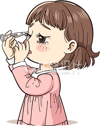粉色手绘风女孩爱眼日插画 粉色手绘风女孩爱眼日插画