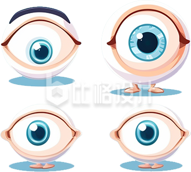 蓝色手绘风眼睛医疗插画