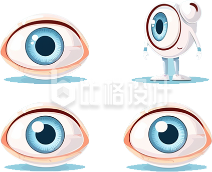蓝色手绘风眼睛医疗插画