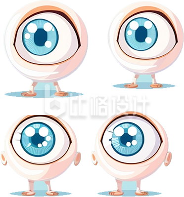 蓝色手绘风眼睛医疗插画