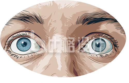 黄色手绘风眼睛插画