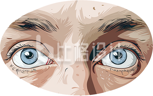 黄色手绘风眼睛插画