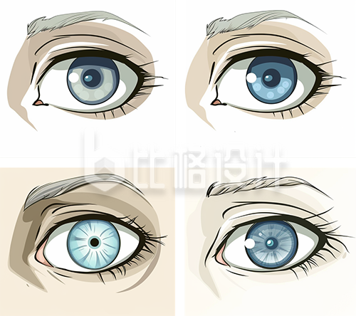 黄色手绘风眼睛插画
