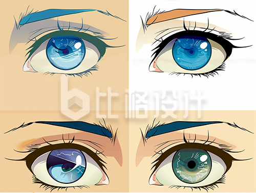 黄色手绘风眼睛插画