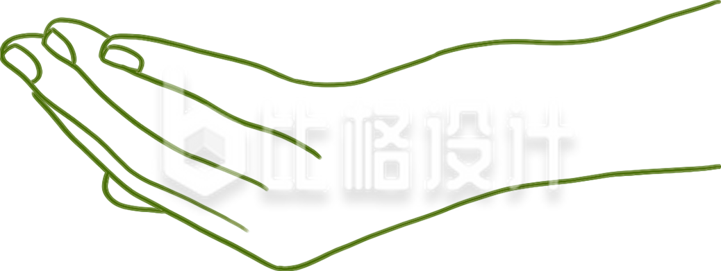 手托东西线条手绘插画