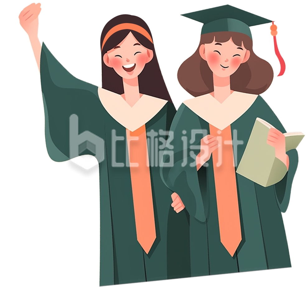 学生毕业典礼手绘插画