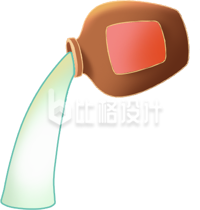 棕色手绘风酒坛坛子插画