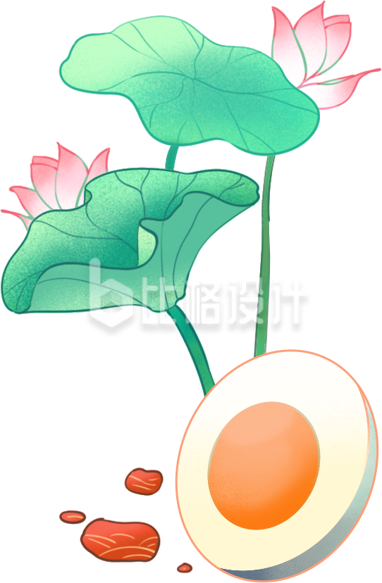 绿色端午节鸭蛋插画