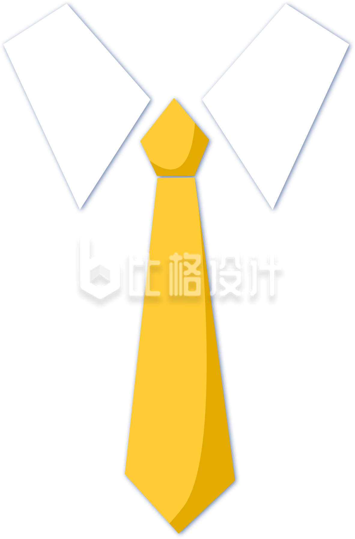 黄色装饰父亲节领带插画
