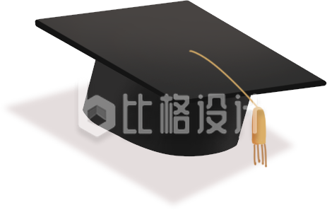 黑色学士帽插画