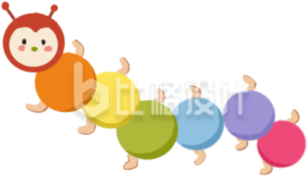 彩色毛毛虫玩具儿童节礼物插画