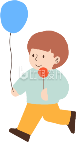 黄色手绘风男孩插画