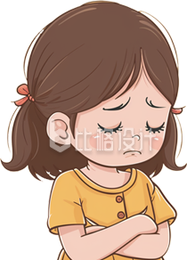 生气的小女孩