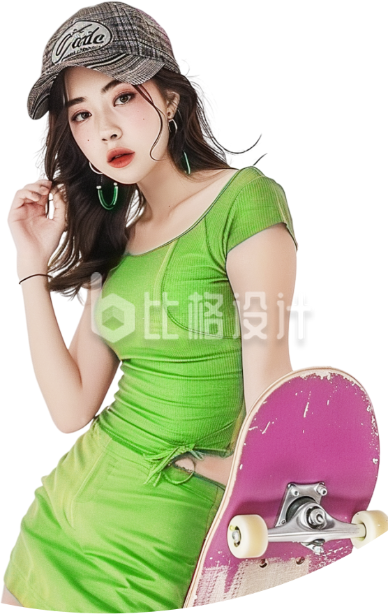 美少女服装运动人物实景免抠图片