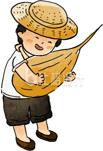 黄色可爱男孩插画