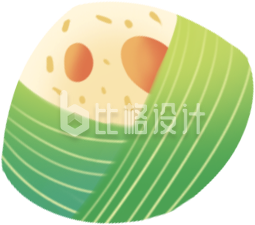 绿色手绘风端午节粽子插画