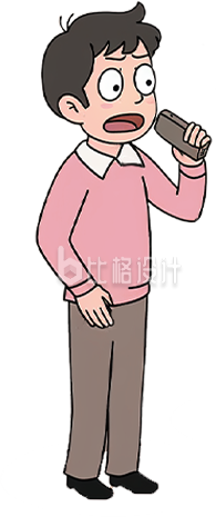 手绘男生打电话
